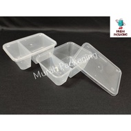 FR1000-2C / 1000ml Two (2) Compartment Plastic Disposable Food Container (50pcs±) / Bekas Makanan