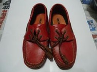 ORIS 紅色真皮膠底帆船鞋,尺寸37,鞋內長:23.5cm,出清大降價