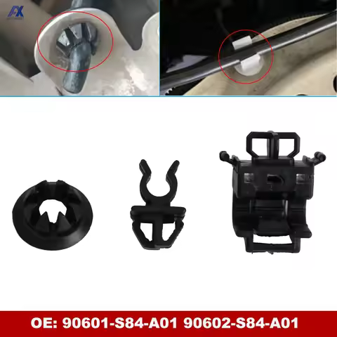 3PCS Hood Rod Holder Opener Stay Grommet Clips 90601-S84-A01 90602-S84-A01 For Honda Accord Odyssey 