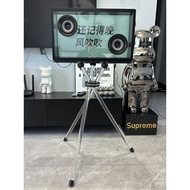 [Samuk]Applicable MORRORART Trendy Floating Transparent Lyrics Subtitle Speaker Solid Wood Speaker S