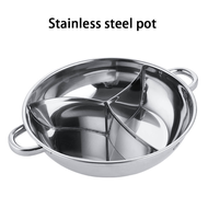 Stainless Steel Cookware Three-Bowl Divider Pot, Two-Handled Pot, 3 Dividers, Hot Pot, Wok, Cooking Pot