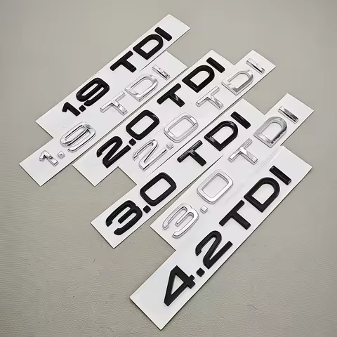 3D ABS Car Logo 1.9 2.0 2.8 3.0 4.2 TDI 3.6 Sticker Trunk Emblem Rear Badge For Audi A3 A4 A5 A6 A7 