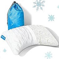 Firebrighting Small Shredded Memory Foam Pillow for Travel and Camping, Mini Size Neck Pillow for Kids and Adults, Cooling Compressible Bed Pillow Backpacking Pillow Easy to Carry Portable