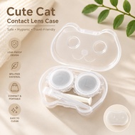 Cute Cat Contact Lens Case Easy to Clean Lens Storage Box for Daily Use & Travel