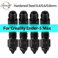 HB For Creality Ender-5 Max Hard Steel Nozzle 0.4 0.6 0.8 High Speed Print Head Hotend Nozzle 3D Pri