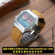 Modified Crazy Horse Leather Strap Suitable for casio casio Watch Retro Small Square AE1200/1300