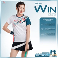 Áo Cầu Lông Thể Thao Nam Nữ Beyono Win CL02 Màu Trắng Xanh (Chỉ Áo )