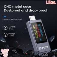 VIOLETLILAC Current and Voltage Monitor, DC 4-30V 0-12A Type-C Power Meter Tester,  Battery Capacity