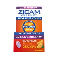 Zicam Cold Remedy Zinc RapidMelts, Elderberry Citrus Flavor, Homeopathic, Cold Shortening Medicine, 