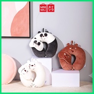∯ ❖ ✰ Miniso We Bare Bears U shaped Neck Pillow Travel Pillow Grizzly Panda Ice Bear