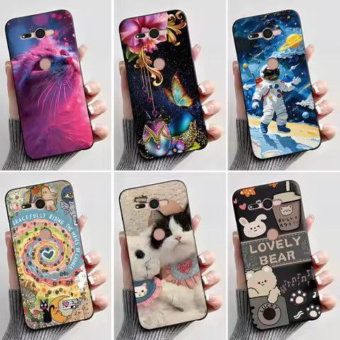 For Sony Xperia XZ2 Compact H8324 H8314 Case Aesthetic Fashion Cute Cat Cartoon Shockproof Black Sil