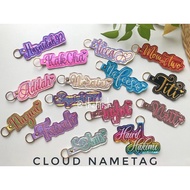 Cloud Nametag Keychain