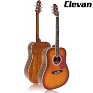 Clevan Acoustic Guitar D20 กีตาร์โปร่ง 41 นิ้ว หย่องแบบ Nubone + ใช้สายกีตาร์ D'Addario -- เสียงดีกว