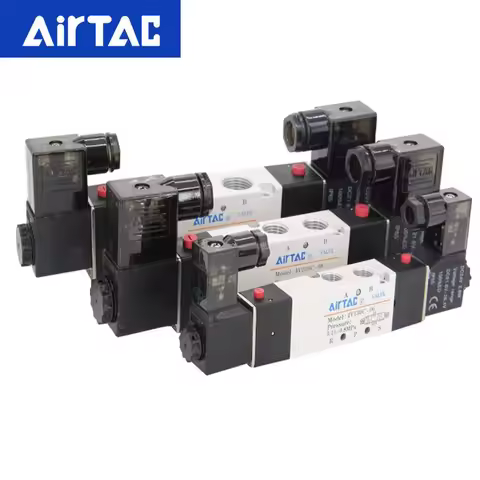 AirTAC 4V130C-06 4V230C-08 4V330C-10 Solenoid Valve Air Valve 5 Port 3 Position Way Reversing Valve 