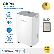 【H13 Grade HEPA & 3 Years SG Warranty & WiFi】AirPro DP12 3-in-1 Dehumidifier+Air Purifier+Clothes Dr