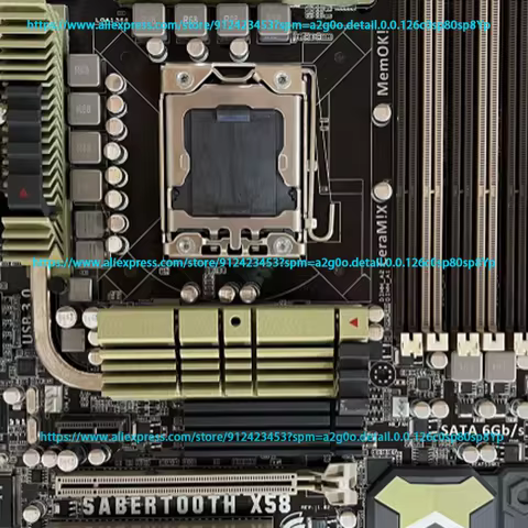For Asus SaberTooth X58 Motherboard 24GB VGA DVI HDMI LGA1366 DDR3 ATX X58 Mainboard 100% Tested Ful
