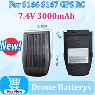 7.4V 3000mAh Lipo Battery for S166 S167 GPS RC Drone Spare Parts for S167 RC Upgraded Drone Recharge