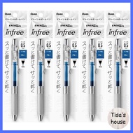 Pentel gel ink ballpoint pen Energel Infree 0.5 Blue XBLN75TL-C, pack of 5 pens