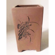 Gp-41 Chinese Ceramic Bonsai Pot Size 12 x12 x 19.5 cm