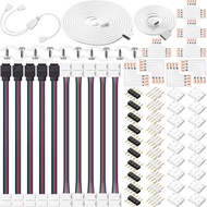 LED Strip Connector Kit Strip Light Extension Cable Solderless Gapless Adapter Connectors for 5050 1