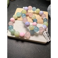 moritabear design bracelet aquamarine queen conch rose quart beryl stone 12-13mm