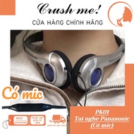 Crush me! PK01 Tai Nghe Panasonic có mic retro âm thanh Hifi - cân bằng 3 dải âm phong cách y2k cổ đ