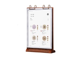WENQI Multi page Ads Display Stand Wooden Holder Loose leaf Sign Holder Display Stand A4/A5/A6 Acryl