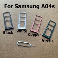 New For Samsung Galaxy A04s Sim Card Slot Tray Holder Sim Card Reader Socket Container Repair Parts 