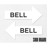 Acrylic Directional Arrow Bell Sign – Elegant Acrylic Instruction Sign