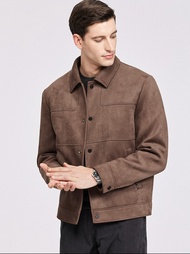 Jaket Suede pria leather suede jacket New 2024
