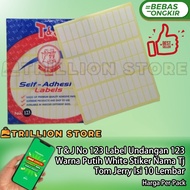 T & J No 123 Label Undangan 123 Warna Putih White Stiker Nama Tj Tom Jerry Isi 10 Lembar Perekat Not