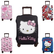 Hello Kitty Kopor Perjalanan อุปกรณ์คลุมกระเป๋าเดินทางการ์ตูนยืดหยุ่นฝาครอบป้องกันกระเป๋าสัมภาระสำหรับชุดป้องกันกระเป๋าเดินทางป้องกัน18 ''-32 'พร้อมของขวัญซิปที่ซ่อนอยู่สำหรับผู้หญิง