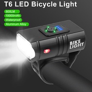 ไฟหน้าจักรยานเสือภูเขา T6 LED 800LM 6โหมดไฟหน้าจักรยานกันน้ำ