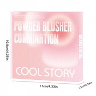 4-Shade Blush Palette + 4 Blush Brushes (Set A), Matte Finish, Easy To Blend, Waterproof & Sweat-Pro