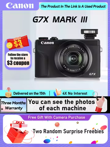 Canon PowerShot G7X Mark II III Portable Small Card Digital Camera Optical Zoom Lens 4K Video Camera