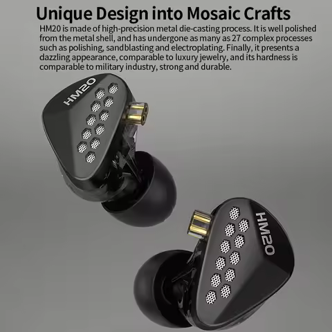 CCA HM20 1DD+7BA IEMs HiFi Wired In Ear Earphone Hybrid Technology Monitor Earbuds Sport Game Mobile