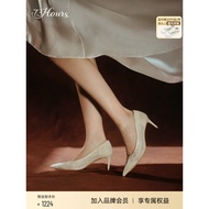73Hours Women's High Heel Banquet Shoes - Lightweight Pointed Toe Design Suitable for Weddings