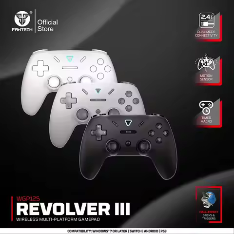 FANTECH REVOLVER III WGP12S Game Controller 1000hz Wireless Gamepad Hall-Effect Triggers and Joystic