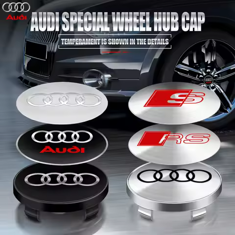 4pcs 56/65mm Car Wheel Center Hub Stickers 60/68mm Center Hub Cap Cover For AUDI RS Sline A3 A4 B8 A