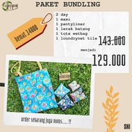 Ningrat Bundling Package (2 DAY+1 Maxi+1 Pantyliner + Bar Soap + 1 Tote Wetbag)