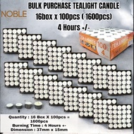 Tealight Candle White 50pcs/100pcs x 16pack /Lilin/ Tea Light/ Bulk Purchase (2hours4 hours6 hours8 