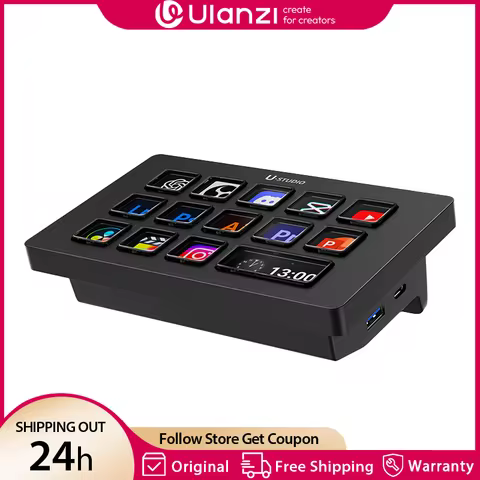 Ulanzi D200H 7 in 1 Stream Deck with 13 DIY Keys Stream Controler Keyboard for OBS Live PC Youtube C