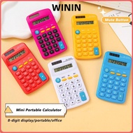WININ Scientific Calculator, Candy Color Large LED Display Mini Pocket Calculator, Cartoon Silent 8-