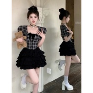 Plaid Shirt Square Neck Doll Sleeves Size: s Bust 31 Inches Length 36 Cm.