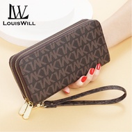 LouisWill Women Wallet Simple Long Pure Vintage Wallet Fashion Purse Money Bag Multifunctional Clutc