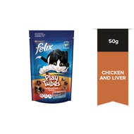 Purina  Felix Play Tubes Chicken & Liver (1x50g Bag) -Dry Cat Treats