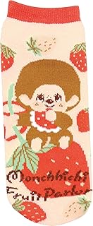 Jays Planning JGS0933 Women's Monchich Socks, Strawberry, Adults, 8.7-9.4 inches (22-24 cm)