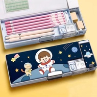 LJMOFA Double-layer Pencil Case Multi Functional Office Stationery Box Ins Kids Pencil Case Kinderga