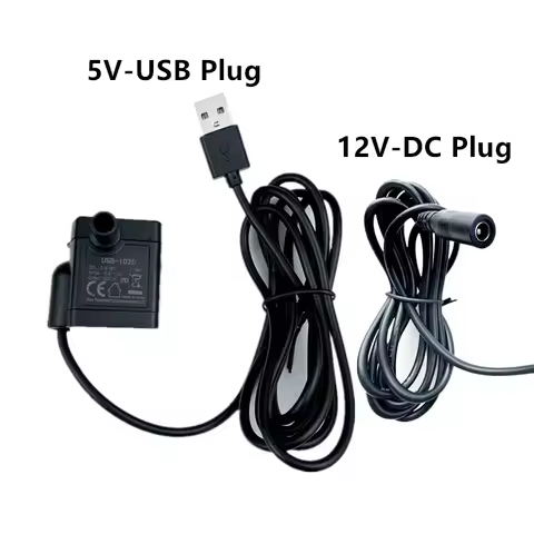 1PCS 12V Water pump 5V USB Plug 3W DC 5.5V-12V Solar Mini Submersible Pump For Submersible Aquarium 