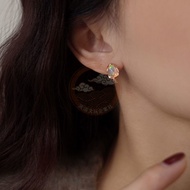 [New Product Special Offer] Opal Stone Opal Jewelry High-End Opal Stone Fire Color Opal Earrings Ear